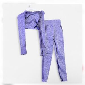 Gymshark Flex Set sports Women’s Purple Marl Activewear Set